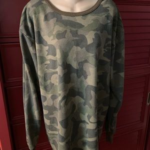 Preowned “ Bear River “ Thermal Tee Shirt. 3XL. Camo Color. Long Sleeve